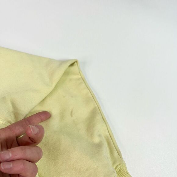 Ivy Park Cropped Hoodie Womens Medium Light Yellow Logo Print Pullover* - Picture 4 of 13